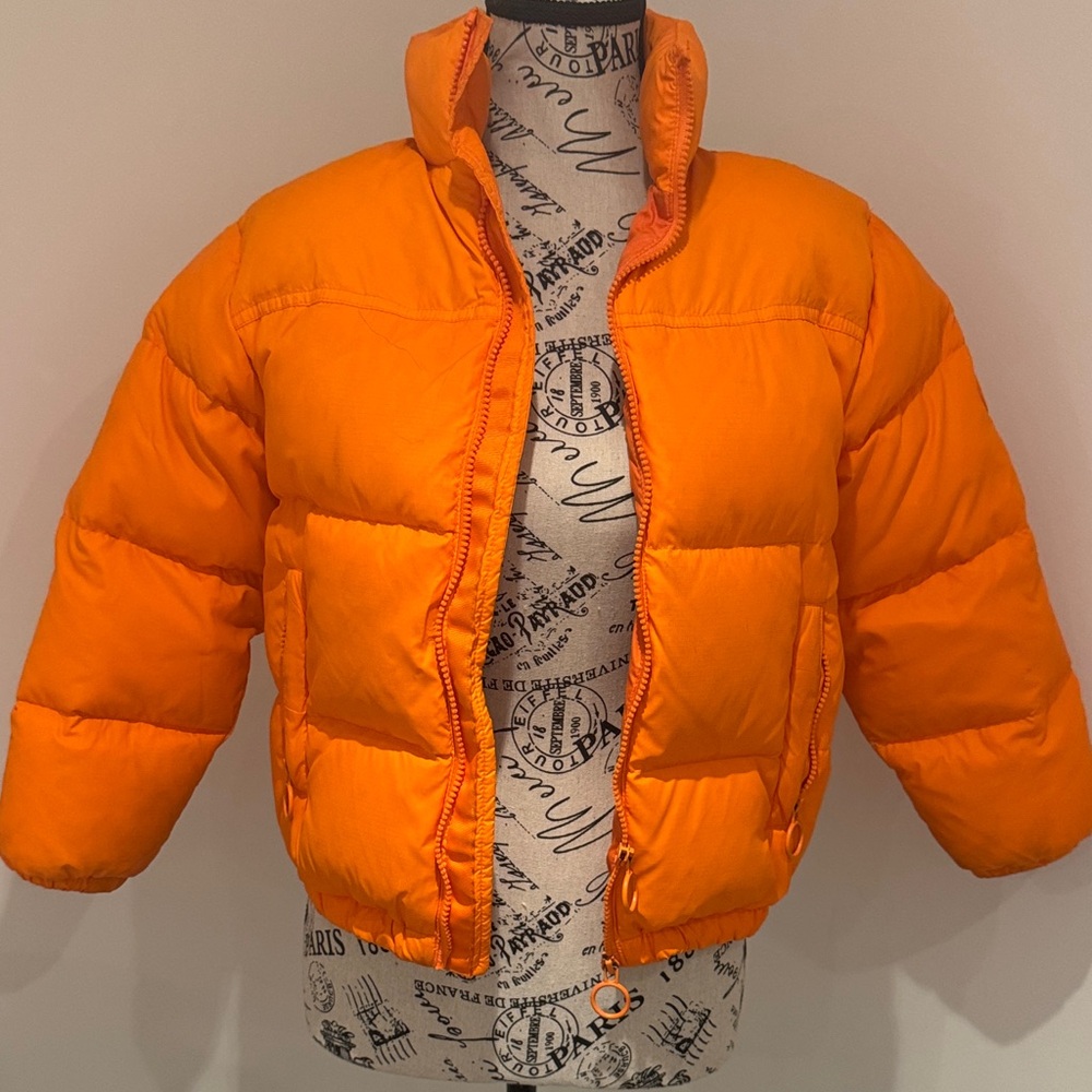 Zara Vibrant Orange Kids Puffer Jacket